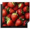 Aardbei - Fruit - Rood Inductie beschermer vinyl 3mm middel -3d