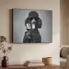 Hond - Krullen - Zonnebril - Wijn Textielframe zwart klein -sfeer3