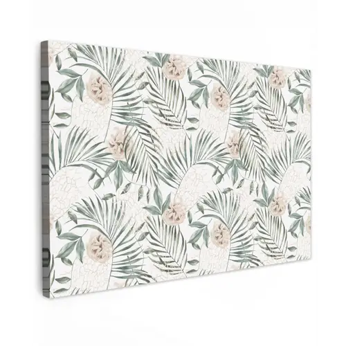 Bohemian - Bloemen - Bladeren - Jungle - Tropical Tuinposter op houten frame 2 cm dik klein -3d