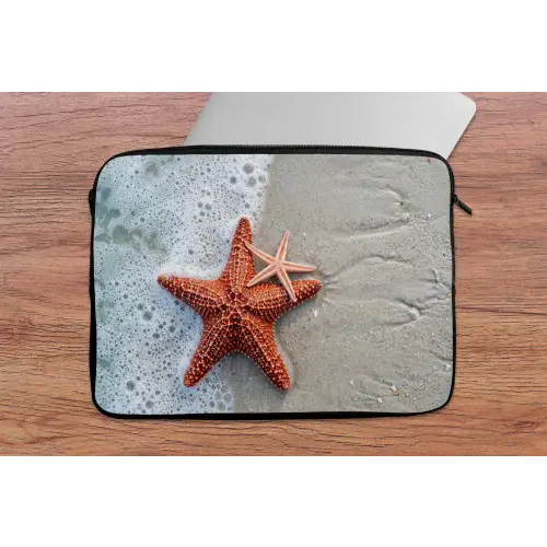 Zeester - Strand - Zee laptophoes neopreen klein -tafel