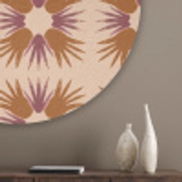 Ornament - Patroon - Oker Akoestische PET Vilt - Rond klein 838 -sfeer5_closeup