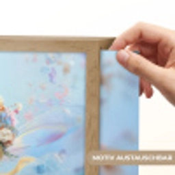 Fee - Bloemen - Sprookje - Blauw Light Box met batterij (Wandlamp kind) middel -USP_websiteprintDE
