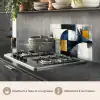 Abstract - Vormen - Goud - Blauw - Geometrisch keuken achterwand spatscherm klein -usp_FR