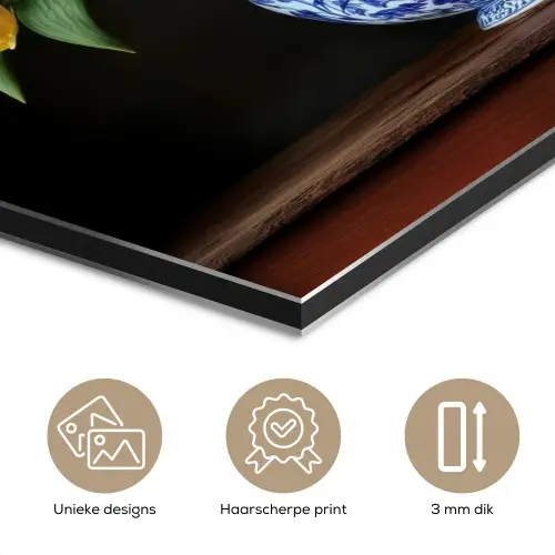 Tulpen - Kleuren - Hout - Vaas aluminium wit klein -closeup_NL
