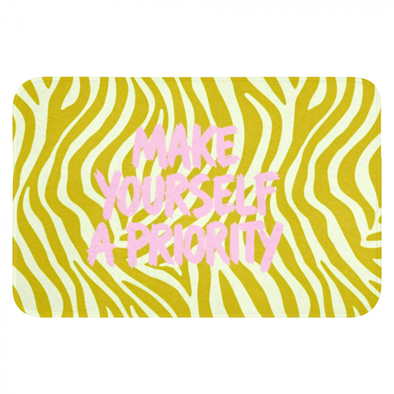 Zebraprint - Priority - Roze Badmat klein -3d