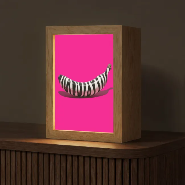 Tafellamp - Banaan - Zebraprint - Roze