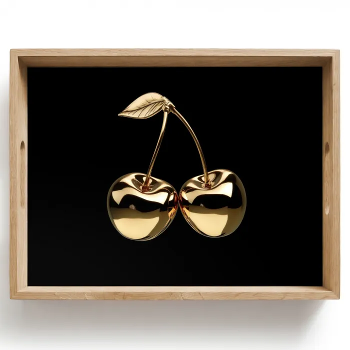 Kersen - Zwart - Goud - Chrome Dienblad Rechthoek middel -z3d_shopping
