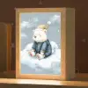 Ijsbeer - Pyjama - Wolken - Sterrenhemel Light Box met kabel klein -zzz_3d_website