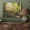 Bos - Bomen - Pad - Zon - Planten - Bladeren - Natuur PET vilt klein -sfeer2