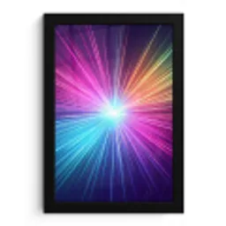 Abstract - Light - Burst - Modern - Colorful fotolijst zwart zonder passe partout klein -3d