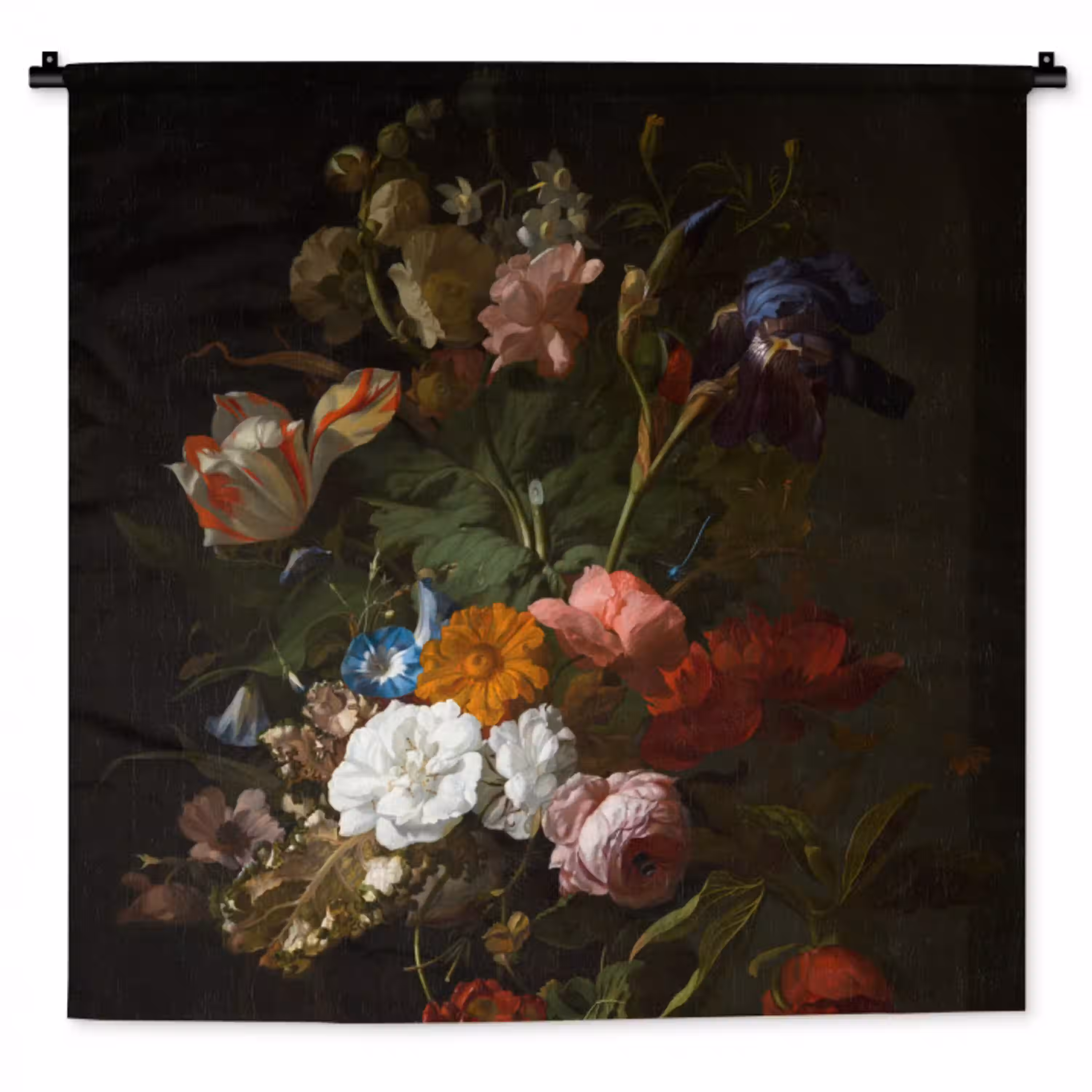 Vaas met bloemen - Schilderij van Rachel Ruysch Wandkleed katoen middel -zz3d