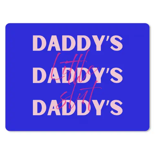 Blauw - Daddy's - Blokletters muismat rubber klein -3d