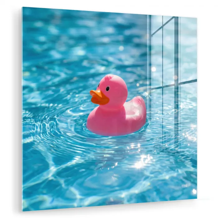 Badeend - Dobberend - Roze plexiglas 5mm klein -zzzproduct_nieuw