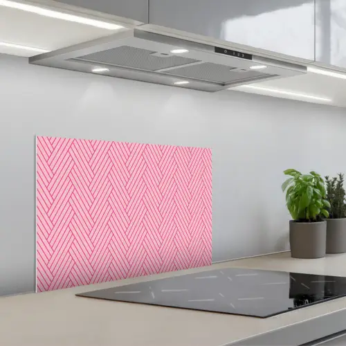 Roze - Patroon - Lijnen keuken achterwand spatscherm klein 900 -3d_schuin