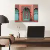 Lantaarn - Deur - Turquoise PET vilt klein -sfeer5