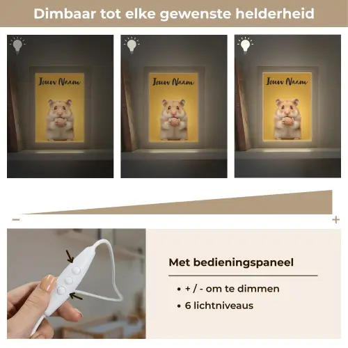 Hamster - Nootje - Geel - Knaagdier Light Box met kabel (Kinderlampje) klein -USP_dimbaarNL