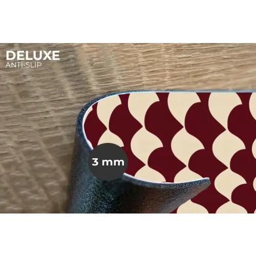 Rood - Tegelpatroon - Crème Placemat vinyl groot 368 -closeup
