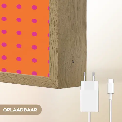 Cool - Stippen - Oranje Light Box met batterij (Wandlamp) middel -USP_websiteoplaadbaarNL