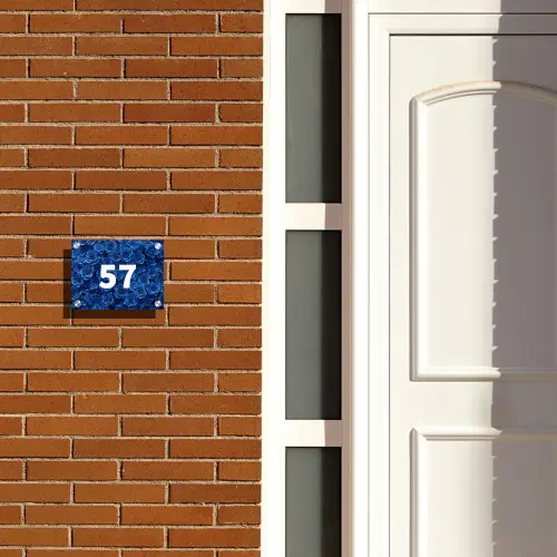 Blauwe rozen - Traditioneel Naambord Rechthoek middel -sfeer3-rechthoek-S