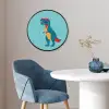 Dinosaurus - Blauw - Zonnebril Fotolijst rond zonder passe partout klein -sfeer2