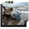 Schelp - Strand - Blauw - Zee Inductie beschemer met haakjes middel -3d