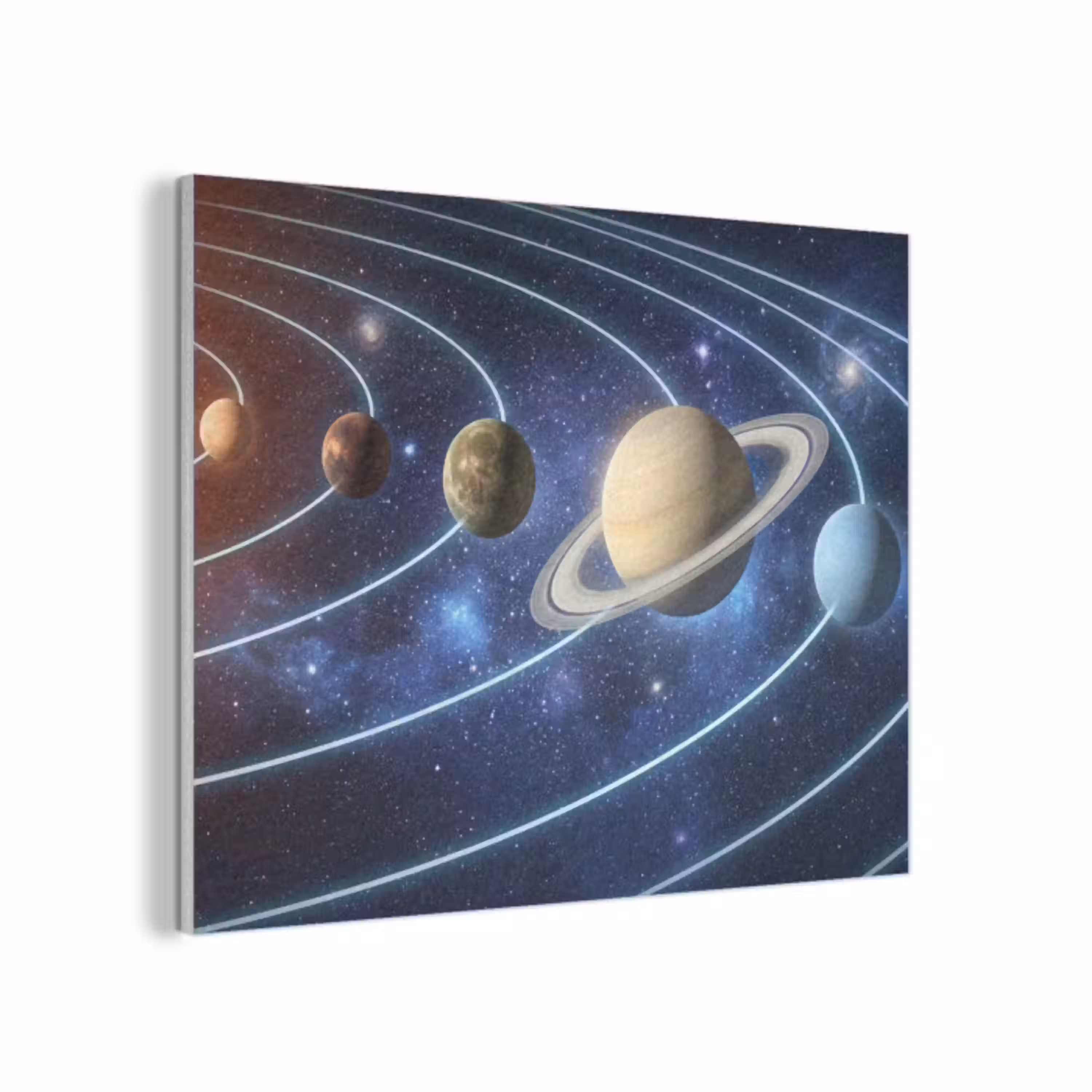Ruimte - Zonnestelsel - Blauw PET vilt klein -3d