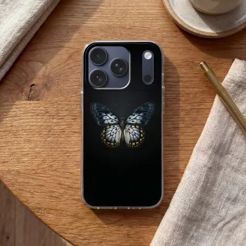 Vlinder - Monochroom - Balans Telefoonhoesje iPhone 17 Pro klein -sfeer1