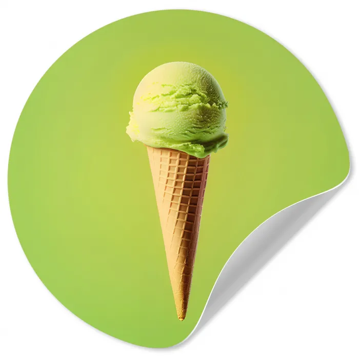 Hoorntje - Schepijs - Groen Wandcirkel behangsticker klein -3d