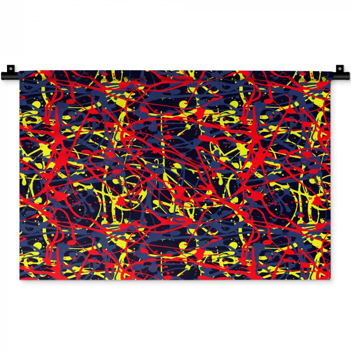 Waterverf - Rood - Geel Wandkleed katoen klein 269 -zz3d