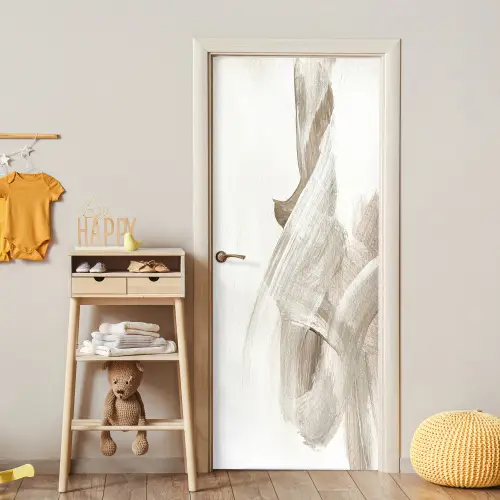 Abstract - Moderne kunst - Beige deurposter klein -sfeer4
