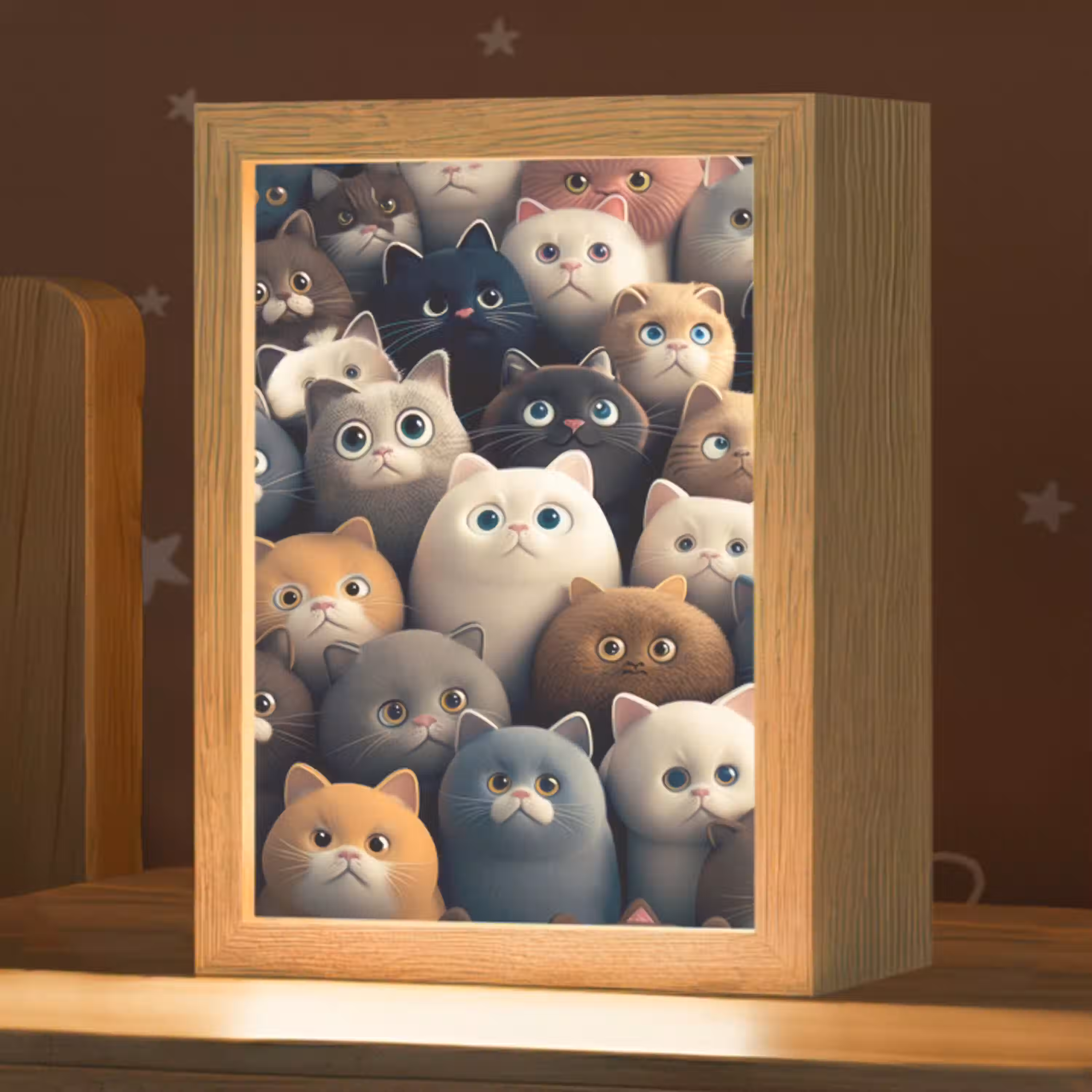 Katten - Dieren - Poes - Design - Meiden - Jongens Light Box met kabel klein -zzz_3d_website