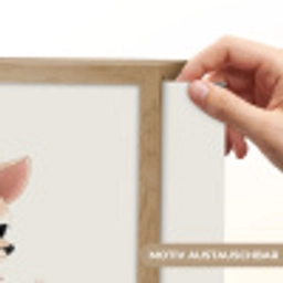 Hertje - Minimalistisch - Aquarel - Bladeren Light Box met batterij (Wandlamp kind) middel -USP_websiteprintDE