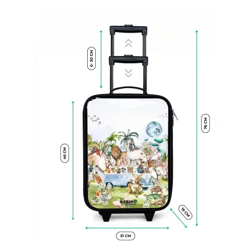 Busje vol dieren Kinderkoffer - Zwart klein -productfoto_formaten