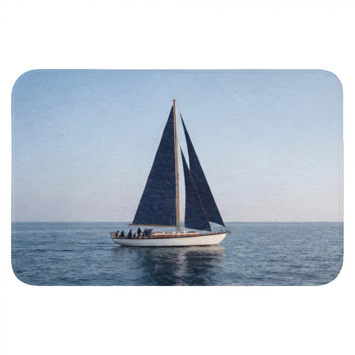 Zeilboot - Zee - Blauw Badmat klein -3d