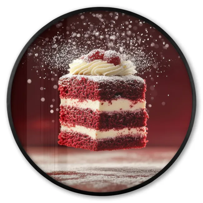 Photo Frame Round - Red - Velvet - Cake - Food