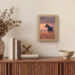 Paard - Wolken - Open veld Light Box met kabel (Tafellamp) klein -sfeer2