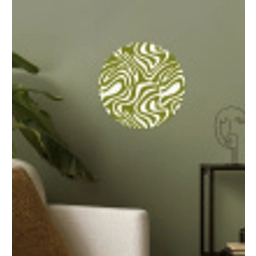 Lijnpatroon - Groen - Organisch Wandcirkel behangsticker klein 186 -sfeer2