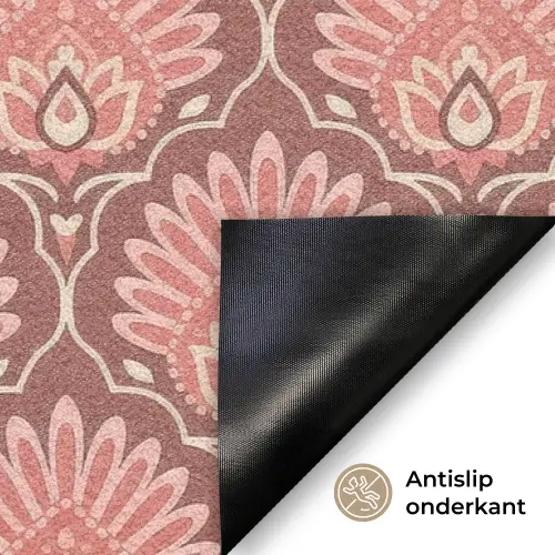Waaiermotief - Patroon - Roze Deurmat klein -antislip_NL