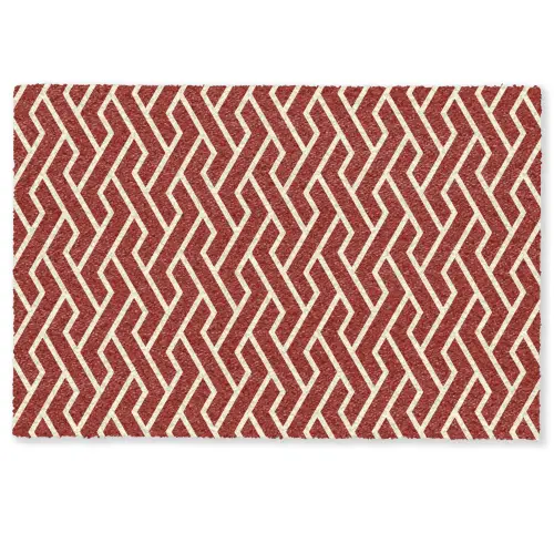Rood - Beige - Patroon - Lijnen Deurmat klein 898 -zkaufland3d