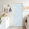 Zebra - Motief - Blauw - Wit deurposter klein 289 -sfeer5