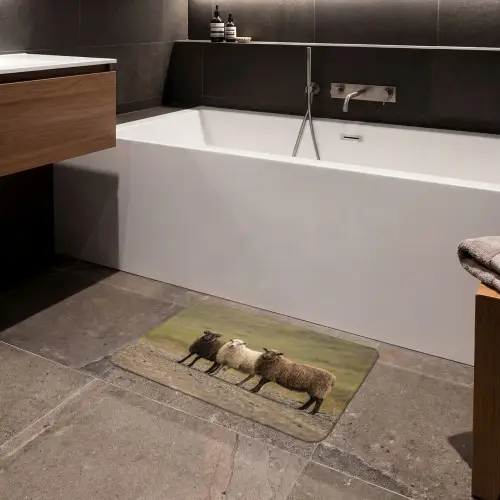 Schapen - Bruin - Wit - Grindpad Badmat klein -sfeer3