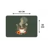 Kop - Bloemen - Groen - Koffie Placemat vinyl groot -specs
