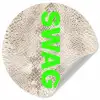 Slangenprint - SWAG - Neon - Groen Wandcirkel behangsticker klein -3d