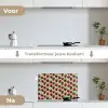 Frambozen - Rood - Roze - Patroon keuken achterwand spatscherm klein 900 -voor_na_NL