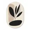 Plant - Beige - Japandi Wandcirkel Ovaal Forex klein -3d