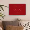 big heart small titties - Hart - Rood canvas 2cm klein -sfeer1