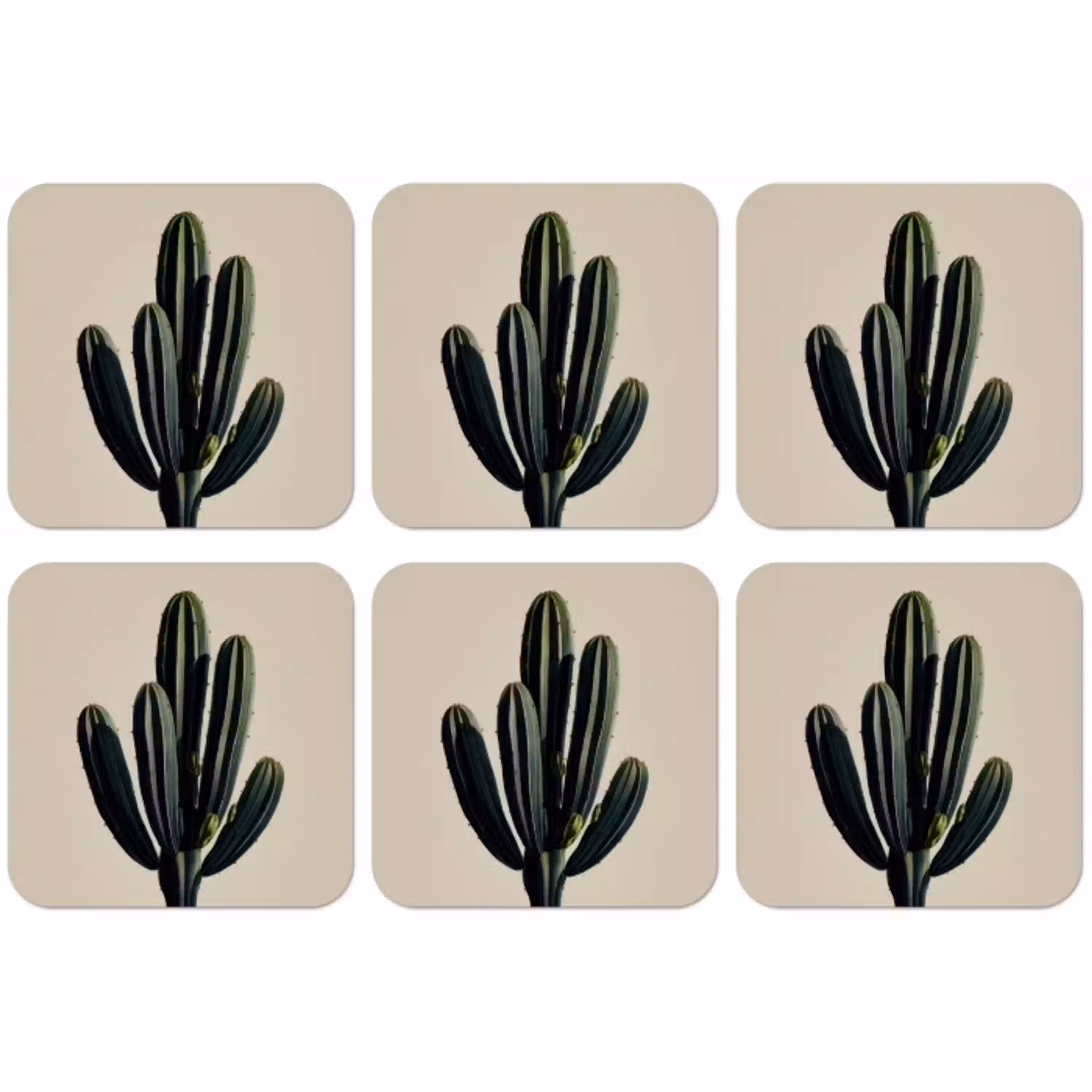 Cactus - Subtiel - Groen onderzetter kurk middel -zkaufland3dotto