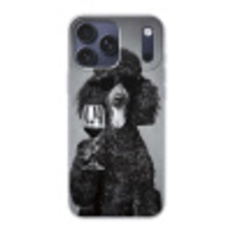 Hond - Krullen - Zonnebril - Wijn Telefoonhoesje iPhone 17 Pro Max klein -3d
