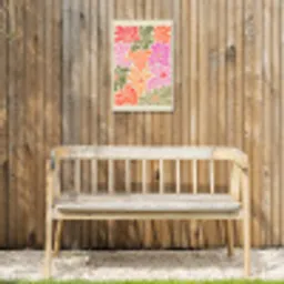 Bloemvormen - Retro - Kleurrijk Tuinposter op houten frame 2 cm dik klein -sfeer4