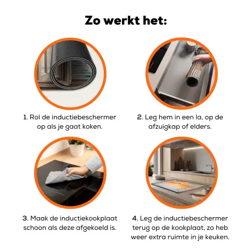 Doorkijk - Zee - Boot - Zonsondergang Inductie beschermer vinyl 3mm klein -zzzzzzz-td-werking